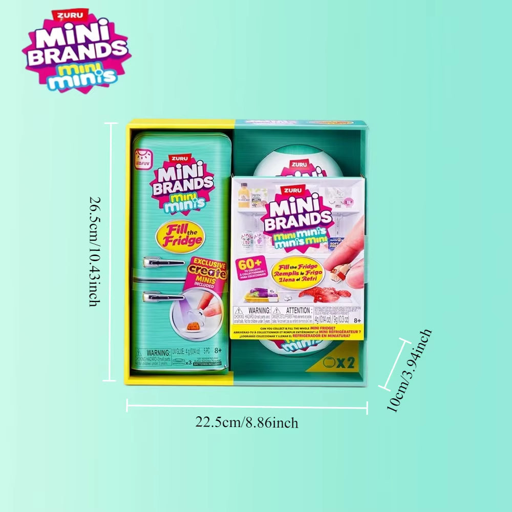 Zuru Mini Minis Refrigerator + 2 Capsules, Fill The Fridge Set, Mini Brands